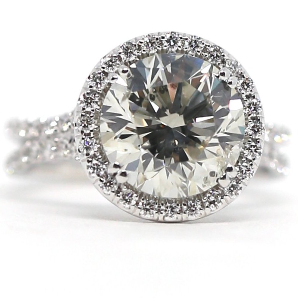 Halo Carat Diamond Engagement Ring Set - Picture 4 of 12